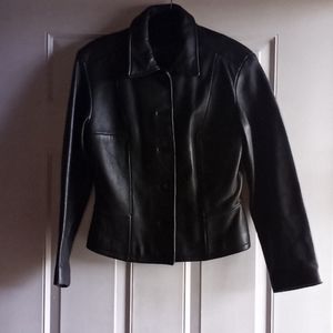 New Womens black leather coat